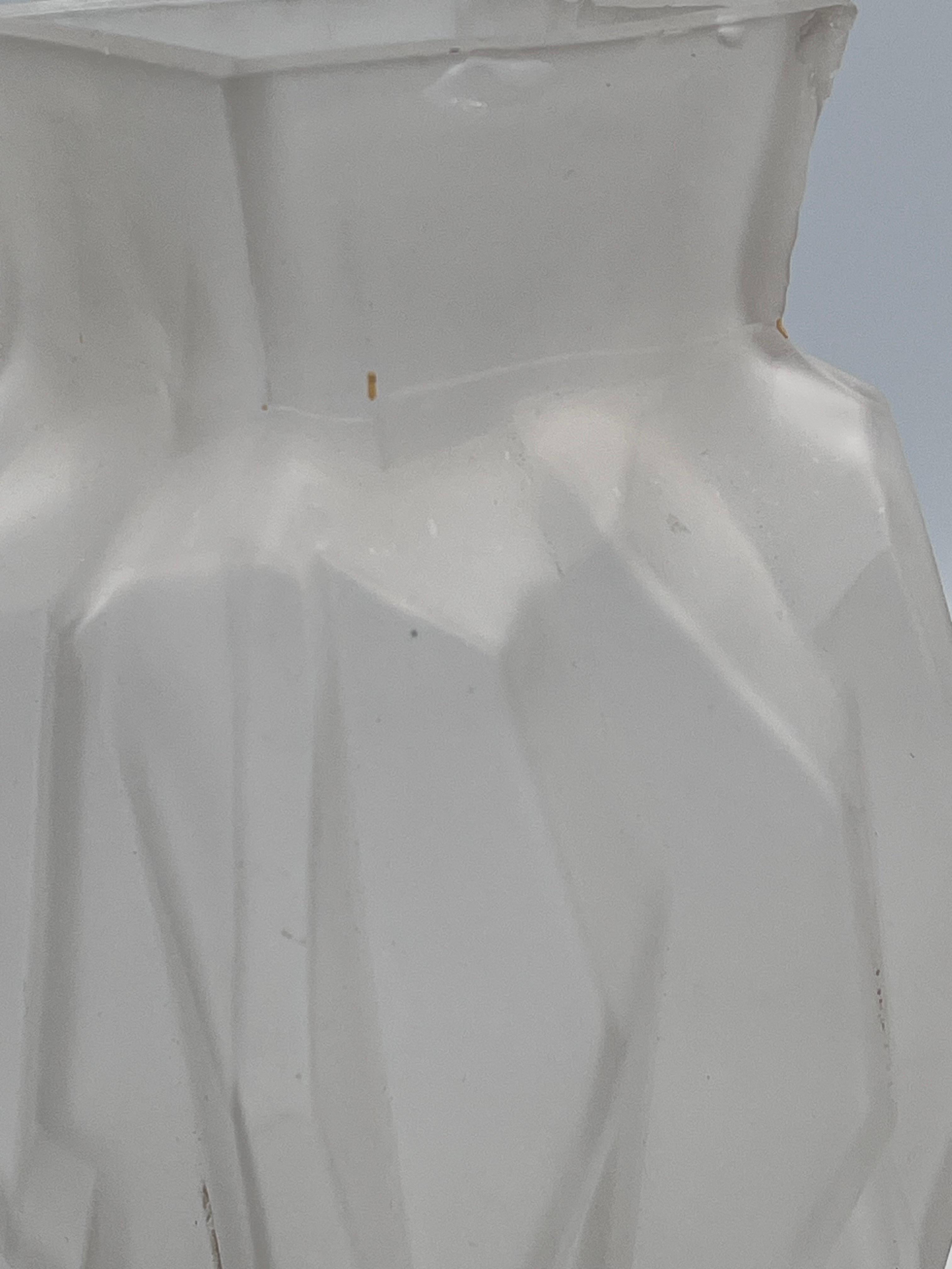Art Deco Ruba Rombic Modernistic Style Cubist Frosted Glass Vase For Sale 13