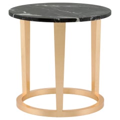 Art Deco Rubi Side Coffee Table Marble Gold Leaf Handmade Portugal Greenapple