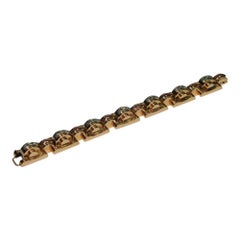 Art Deco Ruby, Diamond 18 Carat Gold Tank Bracelet