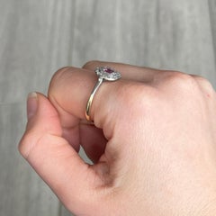 Art Deco Ruby and Diamond 18 Carat Gold and Platinum Panel Ring