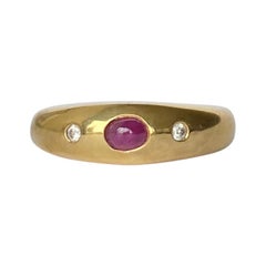 Art Deco Ruby and Diamond 18 Carat Gold Band