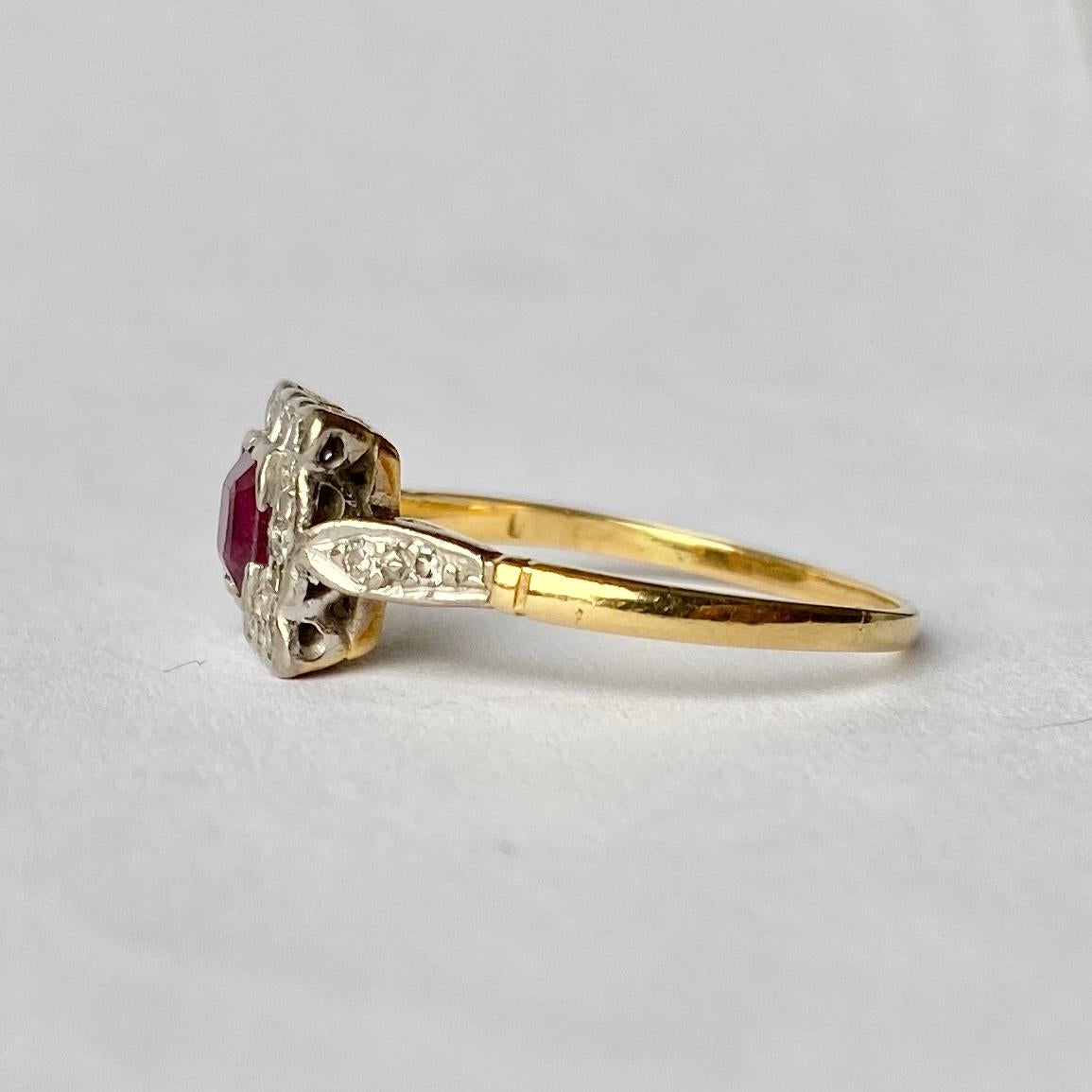 square ruby ring designs for female