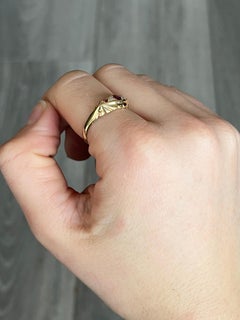 Art Deco Ruby and Diamond 18 Carat Gold Five-Stone Ring