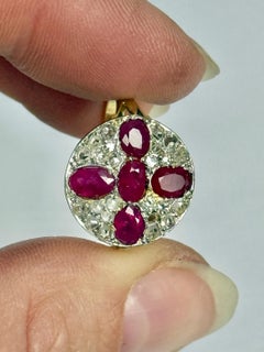 Art Deco Rubin und Diamant 18 Karat Gold Panel Ring