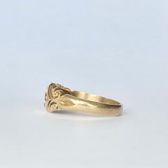 Art Deco Style Ruby and Diamond 9 Carat Gold Band