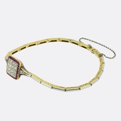 Art Deco Ruby and Diamond Bracelet