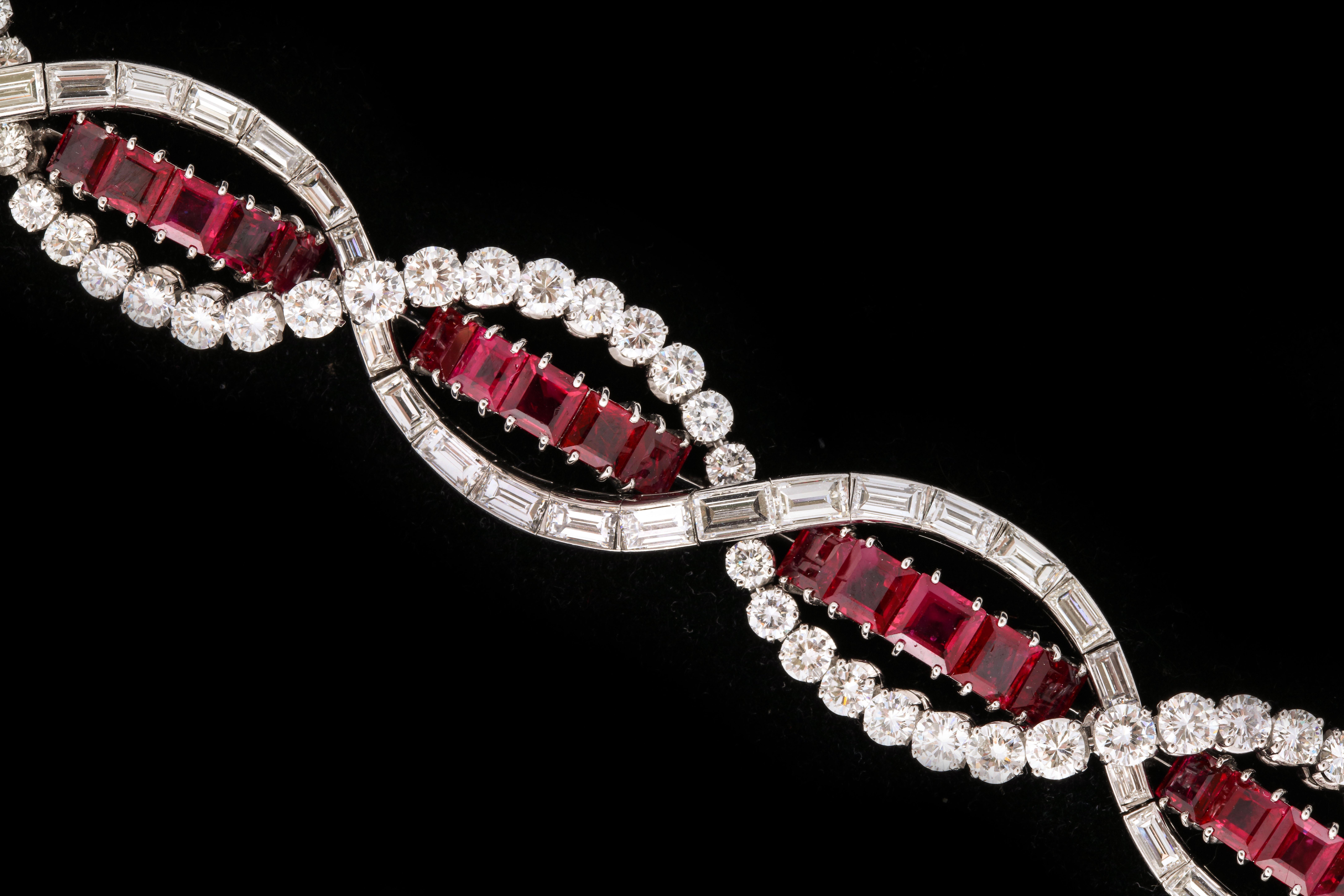 Art Deco Ruby and Diamond Bracelet (Art déco)