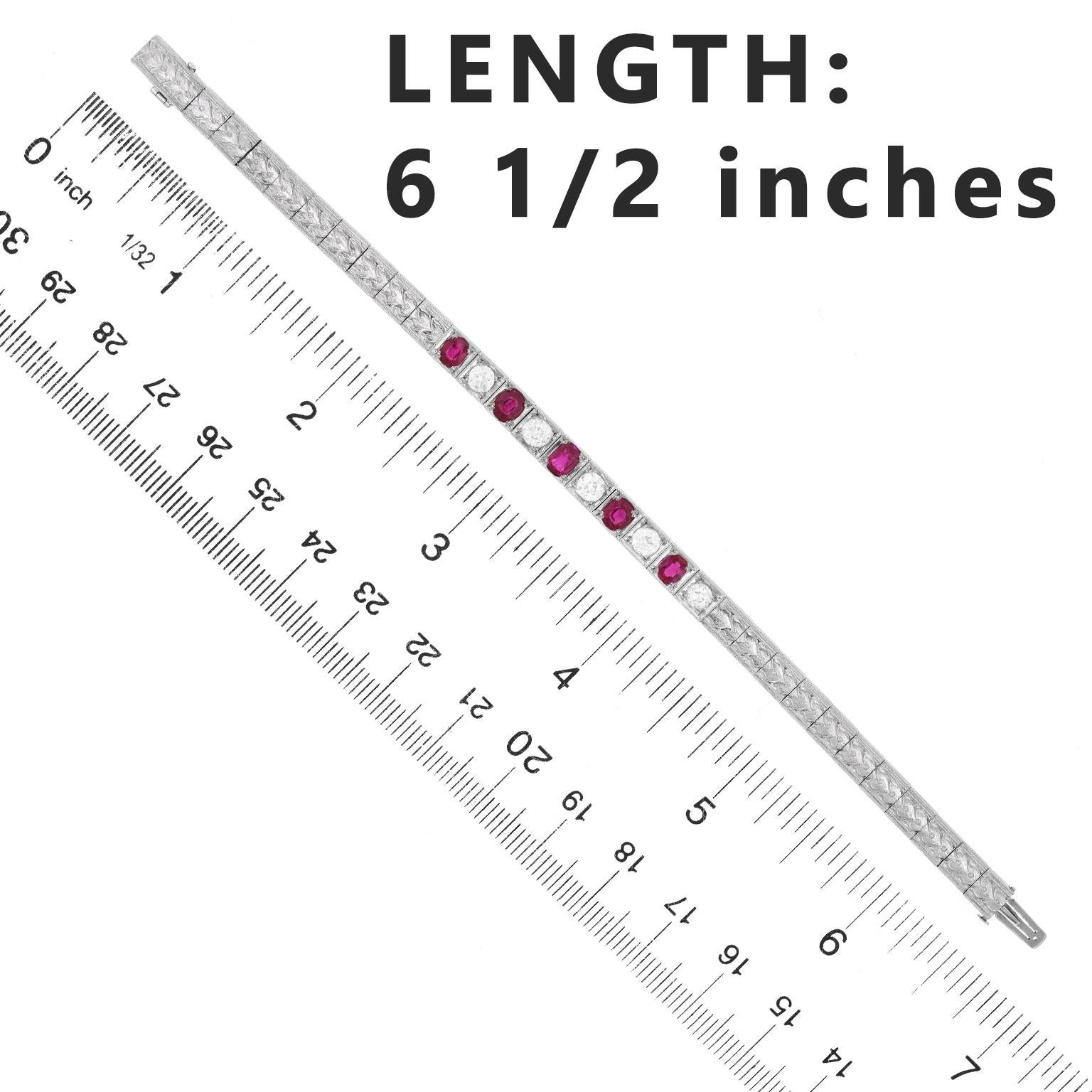Art Deco Ruby and Diamond Bracelet 1