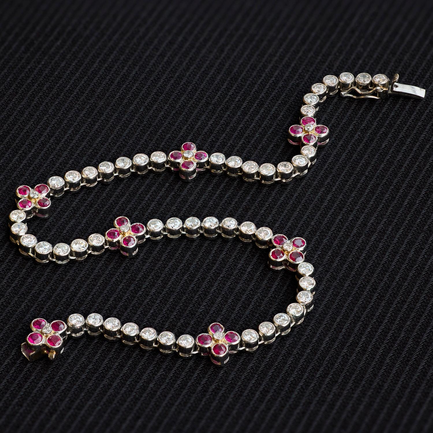 Art Deco Ruby and Diamond Bracelet 1