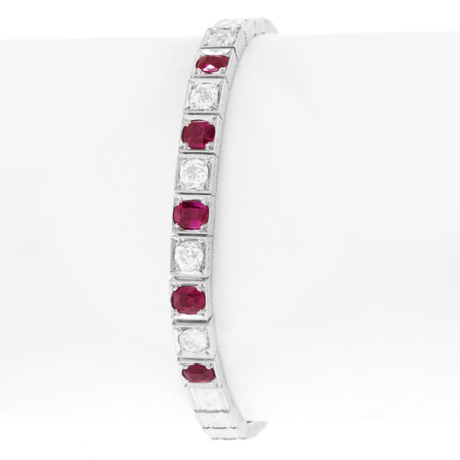 Art Deco Ruby and Diamond Bracelet 2