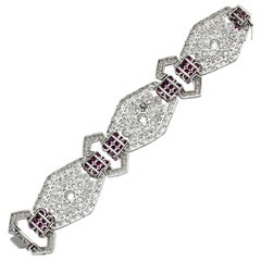 Art Deco Ruby and Diamond Bracelet