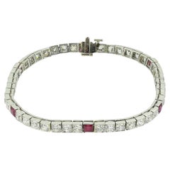 Art Deco Ruby and Diamond Bracelet