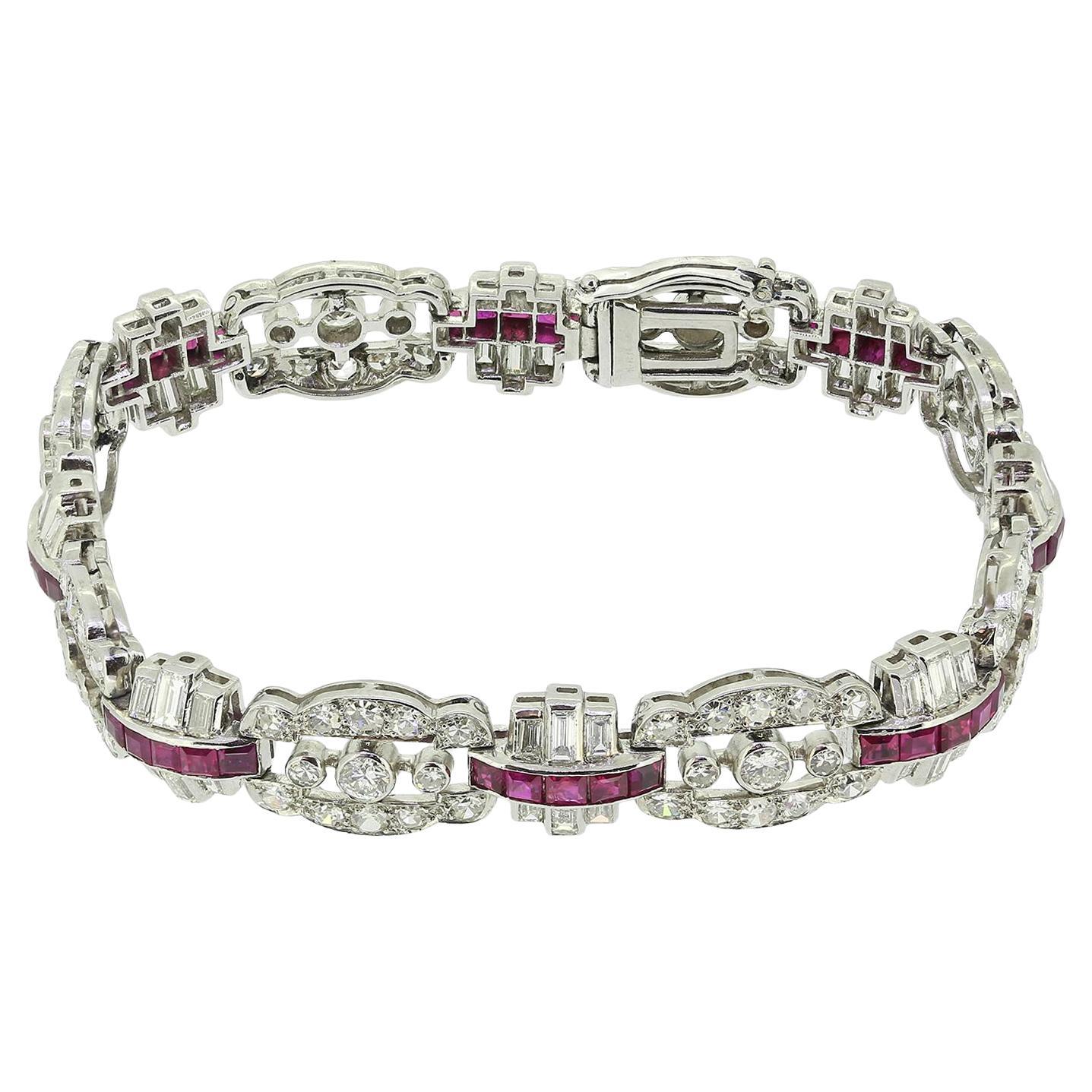 Art Deco Ruby and Diamond Bracelet