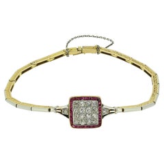 Art Deco Ruby and Diamond Bracelet