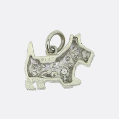 Art Deco Ruby and Diamond Dog Charm Pendant