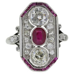 Art Deco Rubin und Diamant Kleiderring