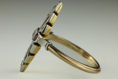 Art Deco Ruby and Diamond Navette Dinner Ring