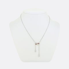 Art Deco Ruby and Diamond Negilgee Necklace