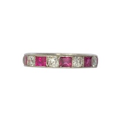 Art Deco Ruby and Diamond Platinum Eternity Ring