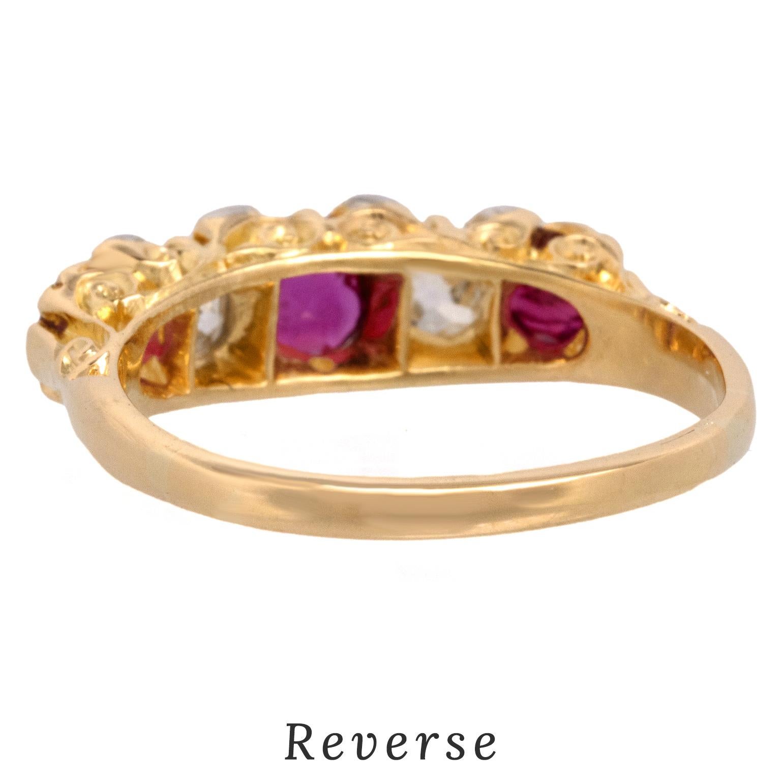Art Deco Ruby and Diamond Ring 18k c1920s For Sale 5