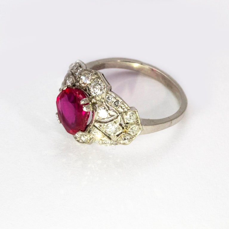 Art Deco Ruby and Diamond Ring at 1stDibs