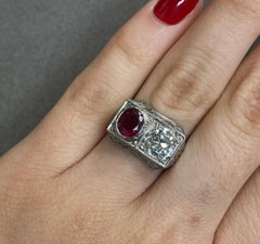 Art Deco Ruby and Diamond Ring
