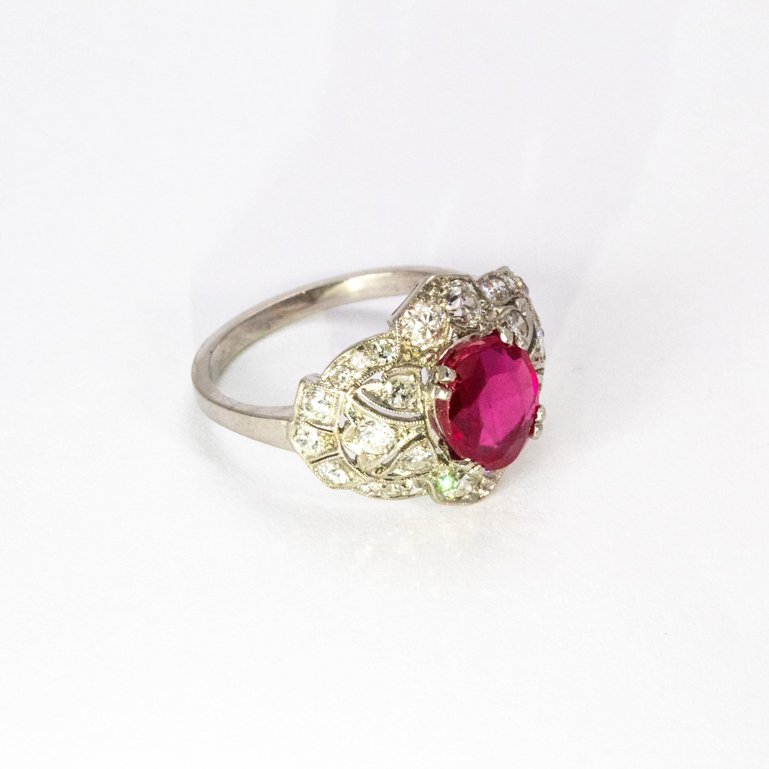 Art Deco Ruby and Diamond Ring 1