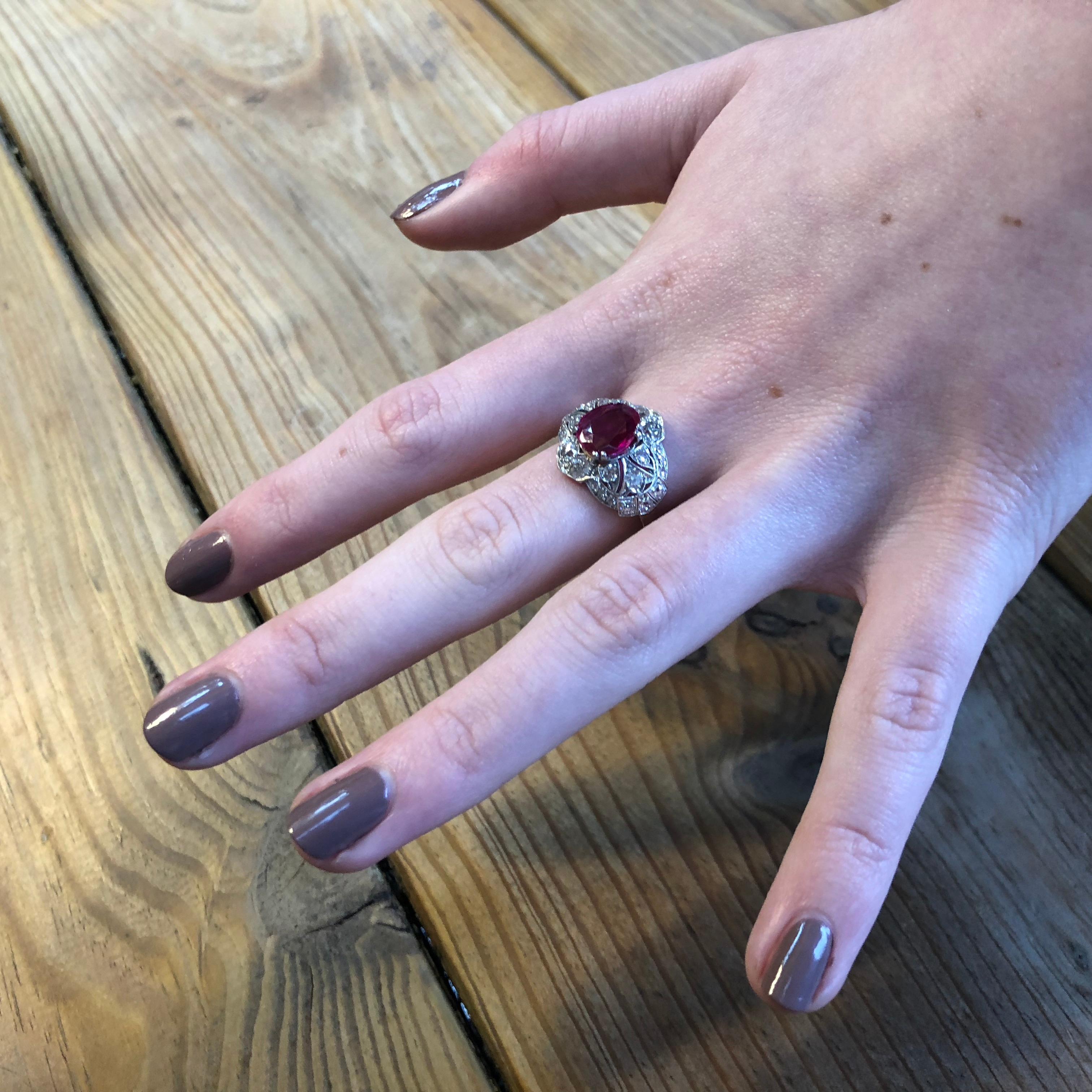 Art Deco Ruby and Diamond Ring 2