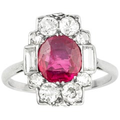 Antique Art Deco Ruby and Diamond Ring
