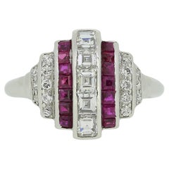 Art Deco Ruby and Diamond Ring
