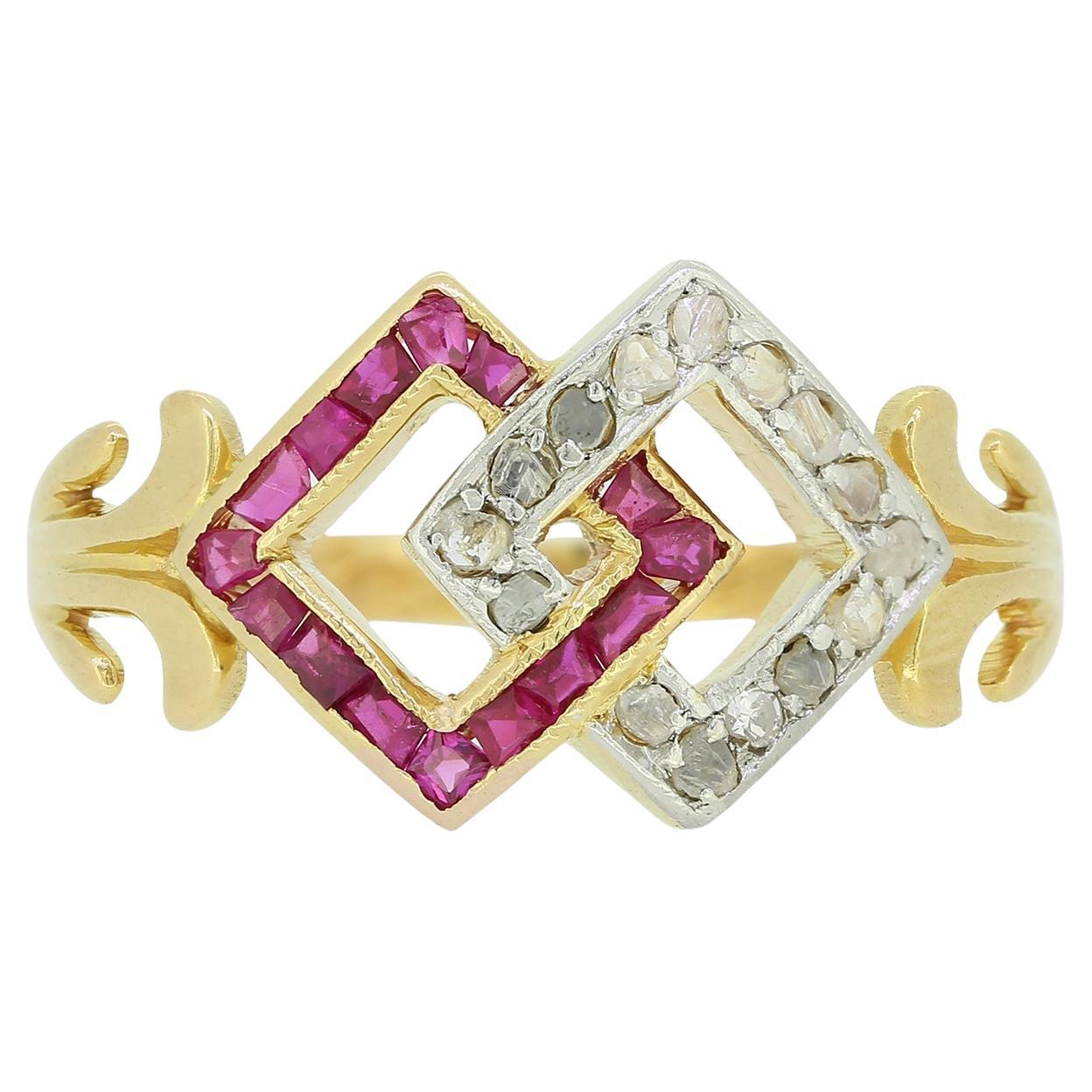 Art Deco Ruby and Diamond Ring