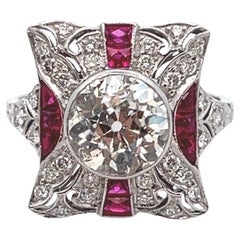 Art Deco Ruby and Diamond Ring