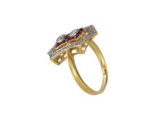 Art Deco Ruby and Diamond Shield Ring