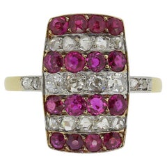 Anello Art Deco con rubino e diamanti