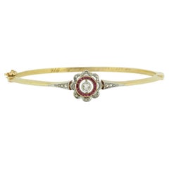 Brazalete Art Déco Rubí y Diamante Blanco
