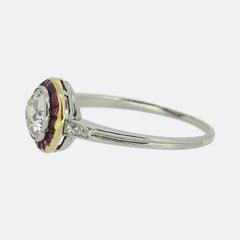 Art Deco Ruby and Diamond Target Ring
