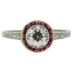 Art Deco Ruby and Diamond Target Ring