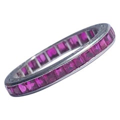Art Deco Ruby and Platinum Eternity Band