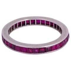 Antique Art Deco Ruby and Platinum Eternity Band