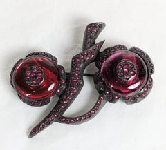 Art Deco Ruby Crystal Abstract Flower, Eisenberg