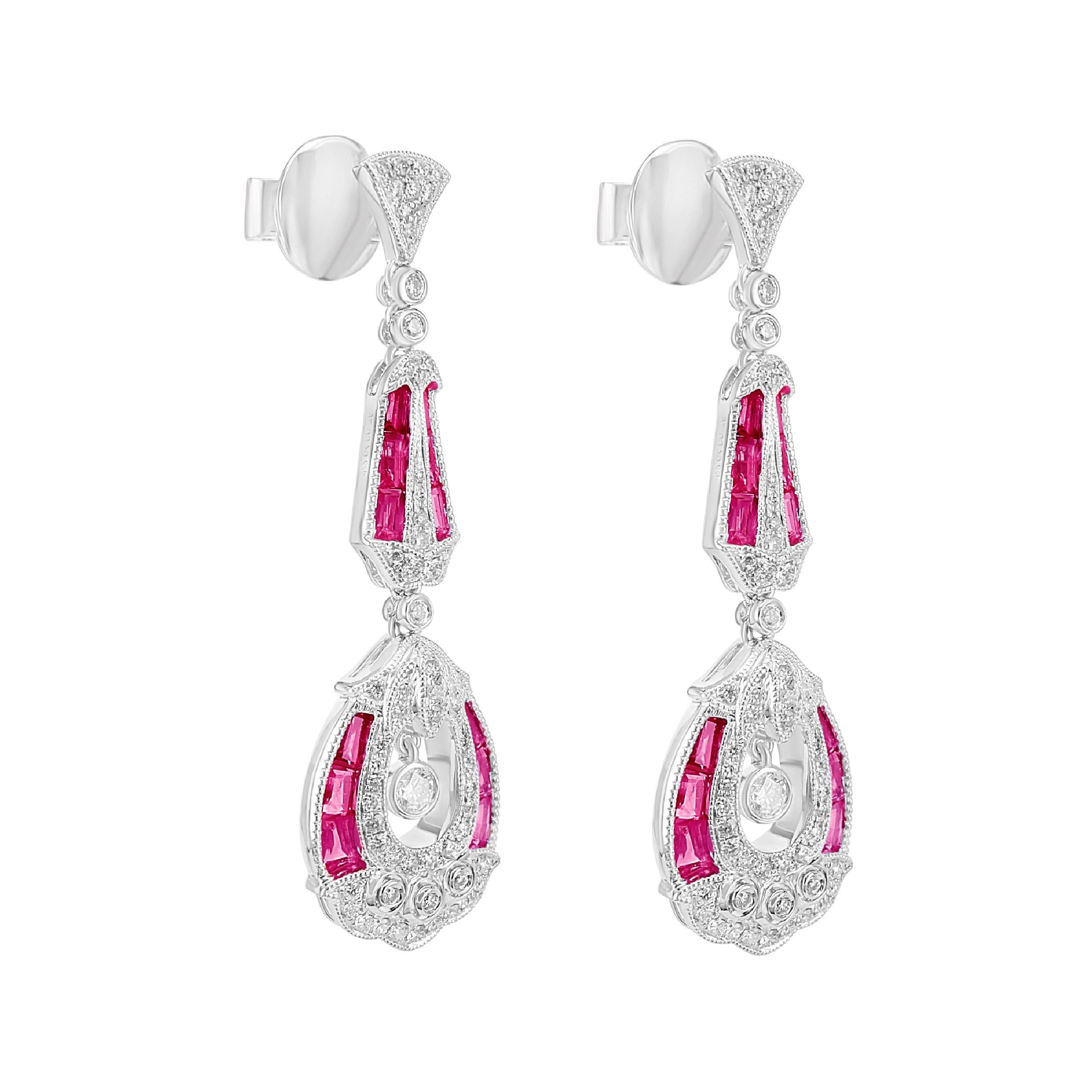 art deco ruby earrings