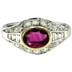 Art Deco Ruby Diamond Gold Ring