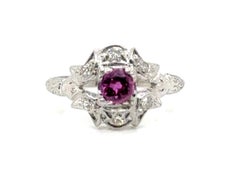 Art Deco Rubin-Diamant-Ring .50ct Platin Antike Original 1920er Jahre Vintage