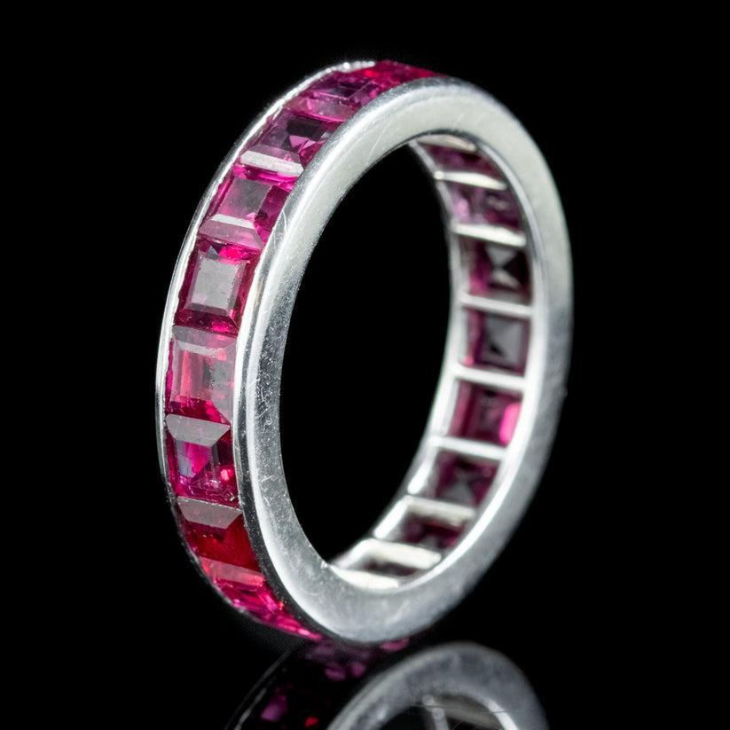 Art Deco Ruby Full Eternity Ring In Good Condition For Sale In Kendal, GB