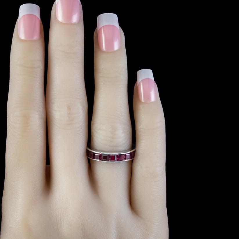 Art Deco Ruby Full Eternity Ring For Sale 1