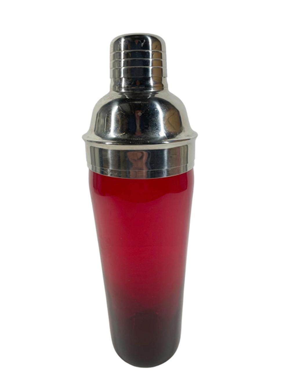 20ième siècle Shaker à cocktail Art Déco avec bord chromé et couvercle avec balancier