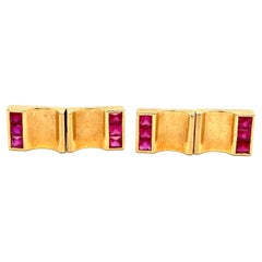 Art Deco Ruby Gold Cufflinks