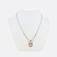 Art Deco Ruby Pearl and Diamond Necklace