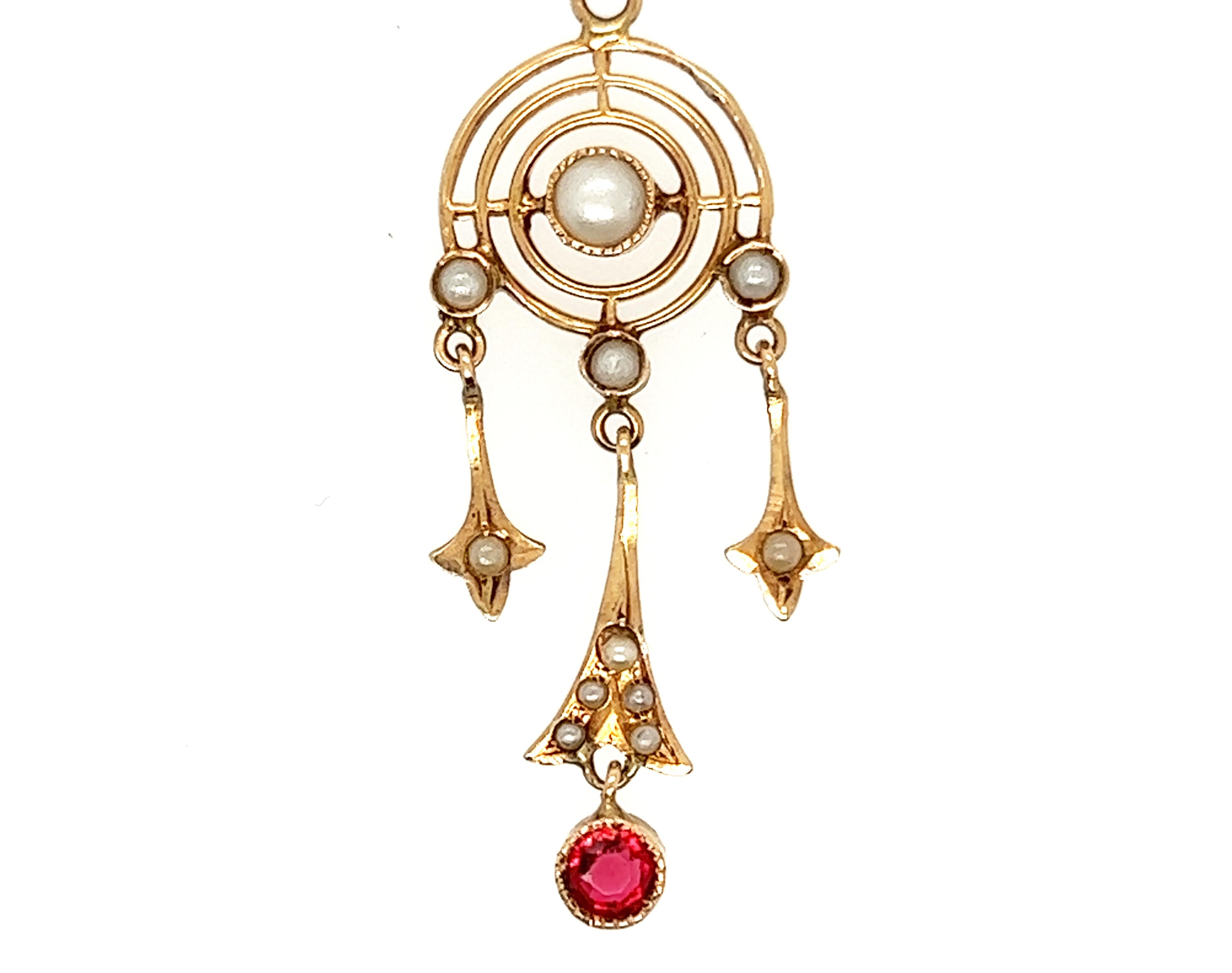 Echte Original-Antik aus den 1910er Jahren .50ct Rubin Perle 14K Gelbgold Vintage Art Deco Lavalier Anhänger Halskette



Verfügt über eine echte natürliche .50ct Runde Rubin Edelstein

Echte Saatperlen bereichern den zentralen Edelstein

Massiv 14K