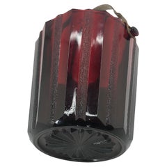 Art Deco Ruby Red Glass Ice Bucket